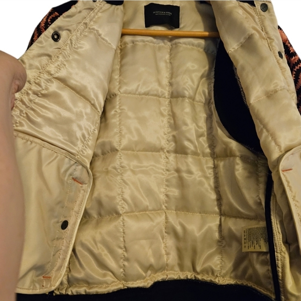 Anthropologie Scotch & Soda Metallic Pink and Black Bomber Jacket size XS - Picture 7 of 11